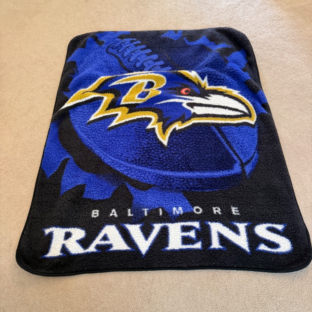 Baltimore Ravens Blanket 48x60 Purple Sherpa Fleece The Northwest Company